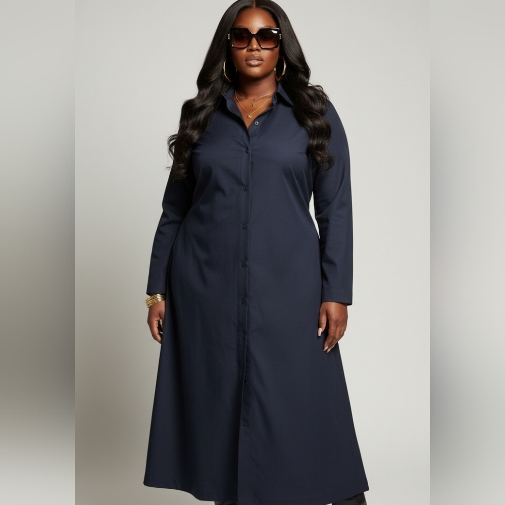 J. Jill Navy Blue Long Sleeve Dress